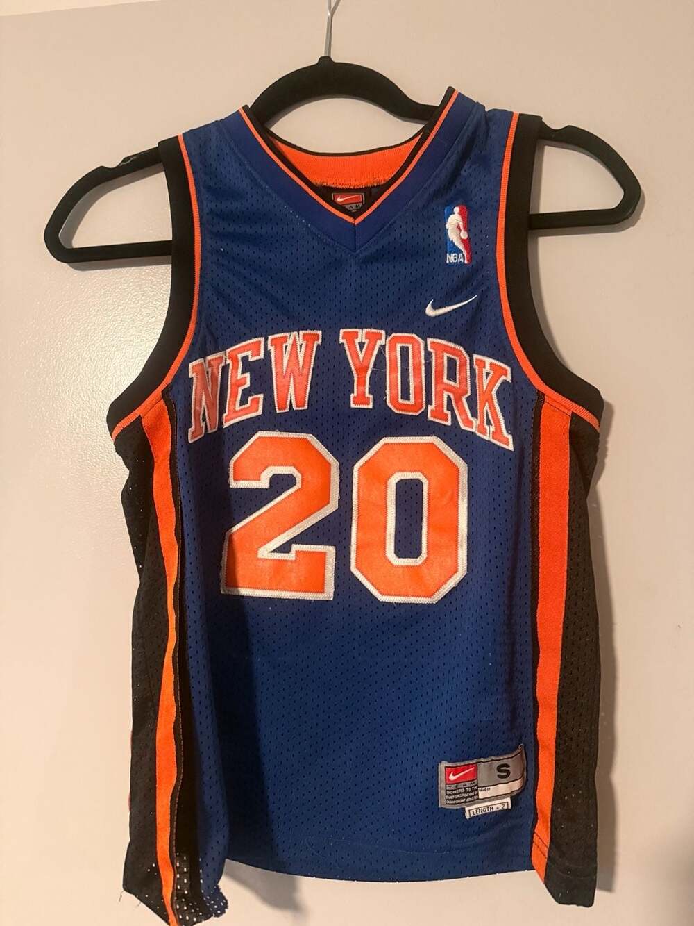 Nike New York Knicks Allan Houston 20 #20 Swingman Jersey Blue Size S